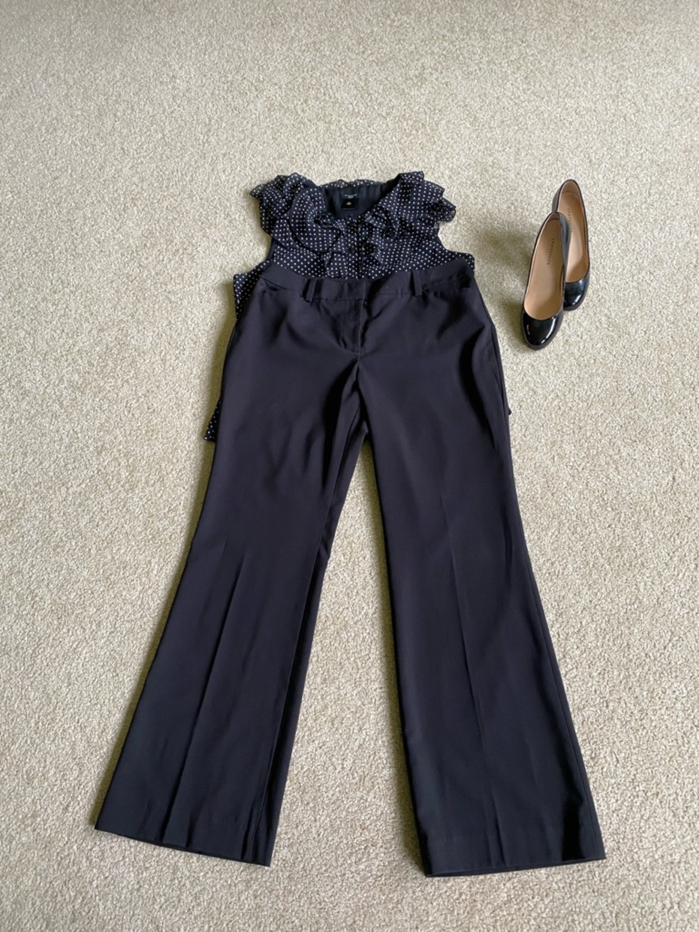 Ann Taylor Black Boot-Cut Dress Pants